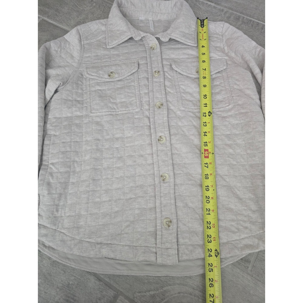 Travis Mathew Coastal Quilted Shacket Heather Tan Button Front Jacket Large - Picture 4 of 8